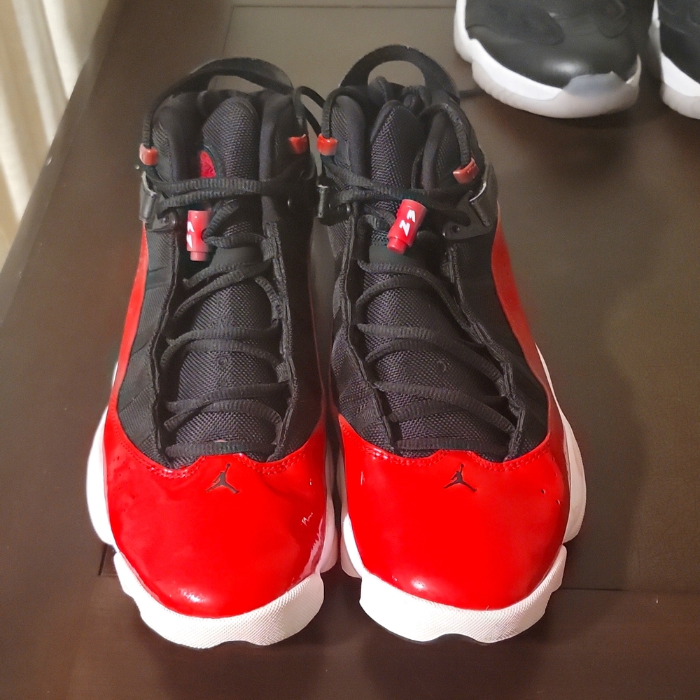 Jordans size 10.5 red and black